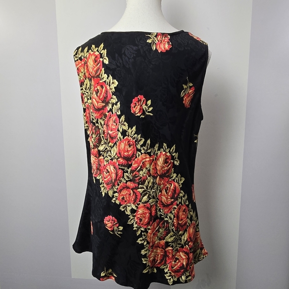 April Cornell Sleeveless Floral Blouse, Size L (Ptp 20") - Picture 3 of 6